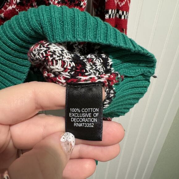 33 Degrees Panda Christmas Sweater Fair Isle Mens Large - Picture 5 of 6